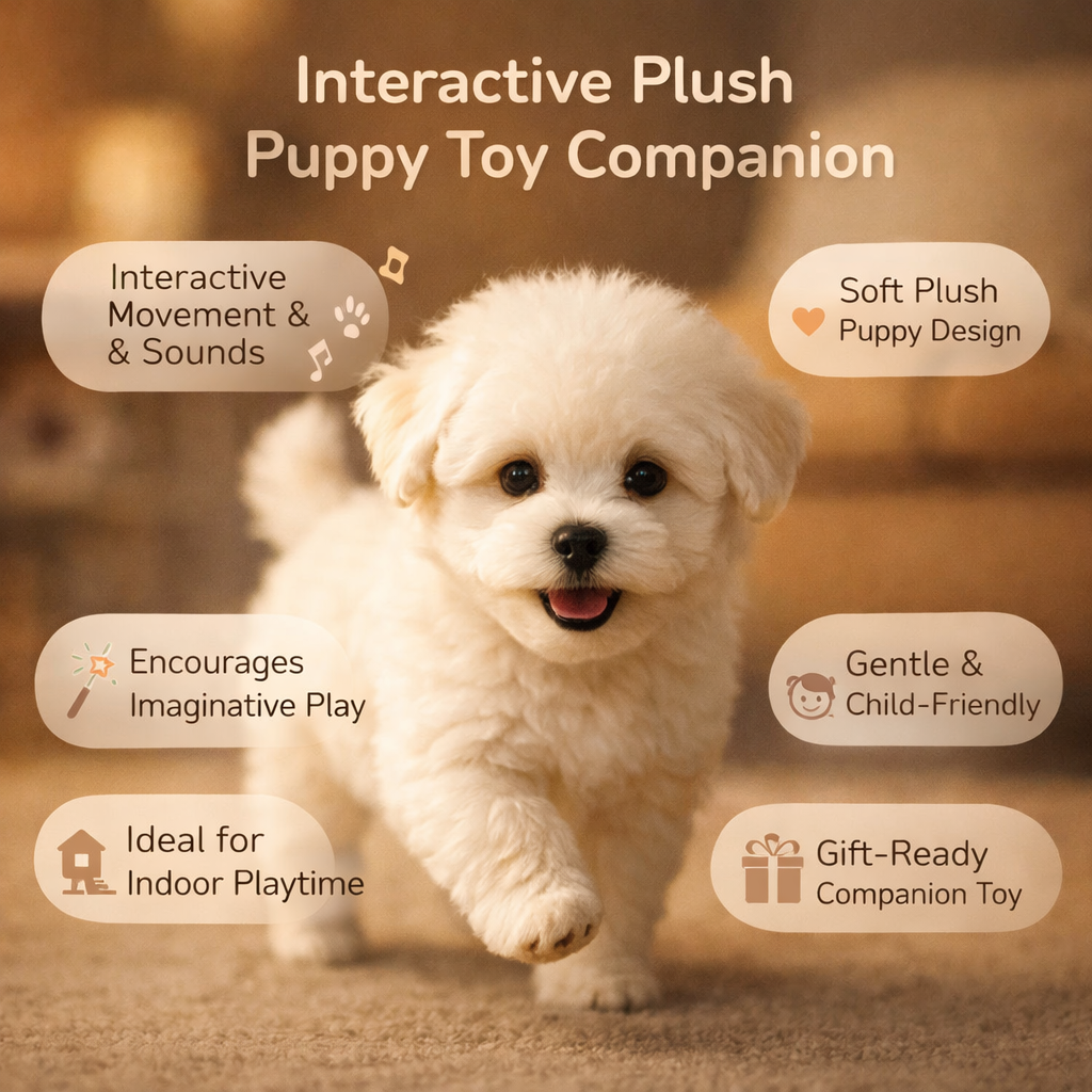Interactive Plush Puppy Toy with Motion and Sound