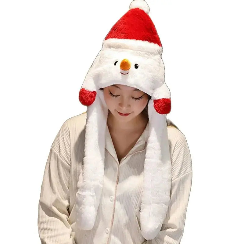 Plush Red and White Santa Hat for Adults