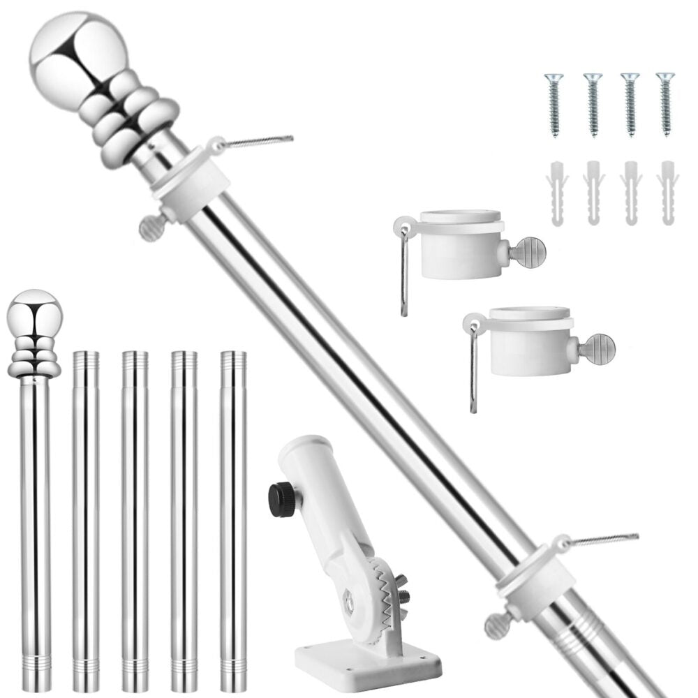 6ft Stainless Steel Wall Mounted Flagpole Kit