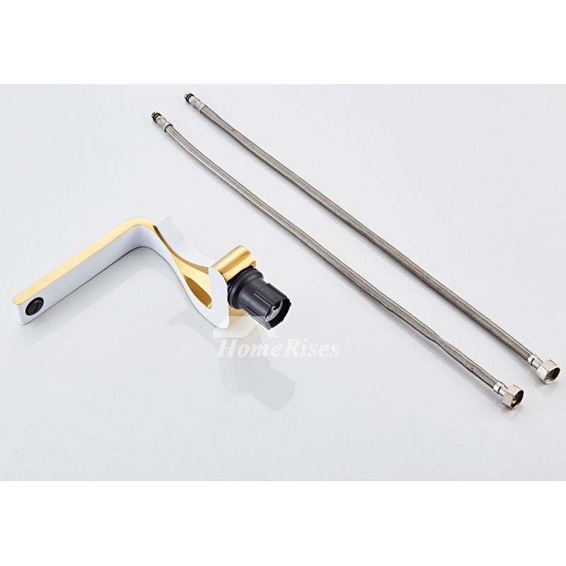 Polished Gold Single Handle Bathroom Sink Faucet in Brass