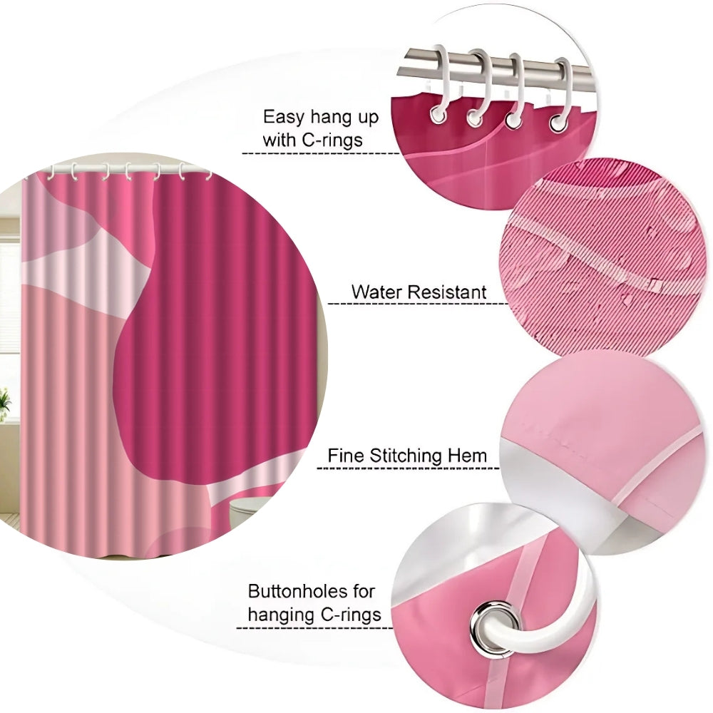 Bright Pink Abstract Shower Curtain