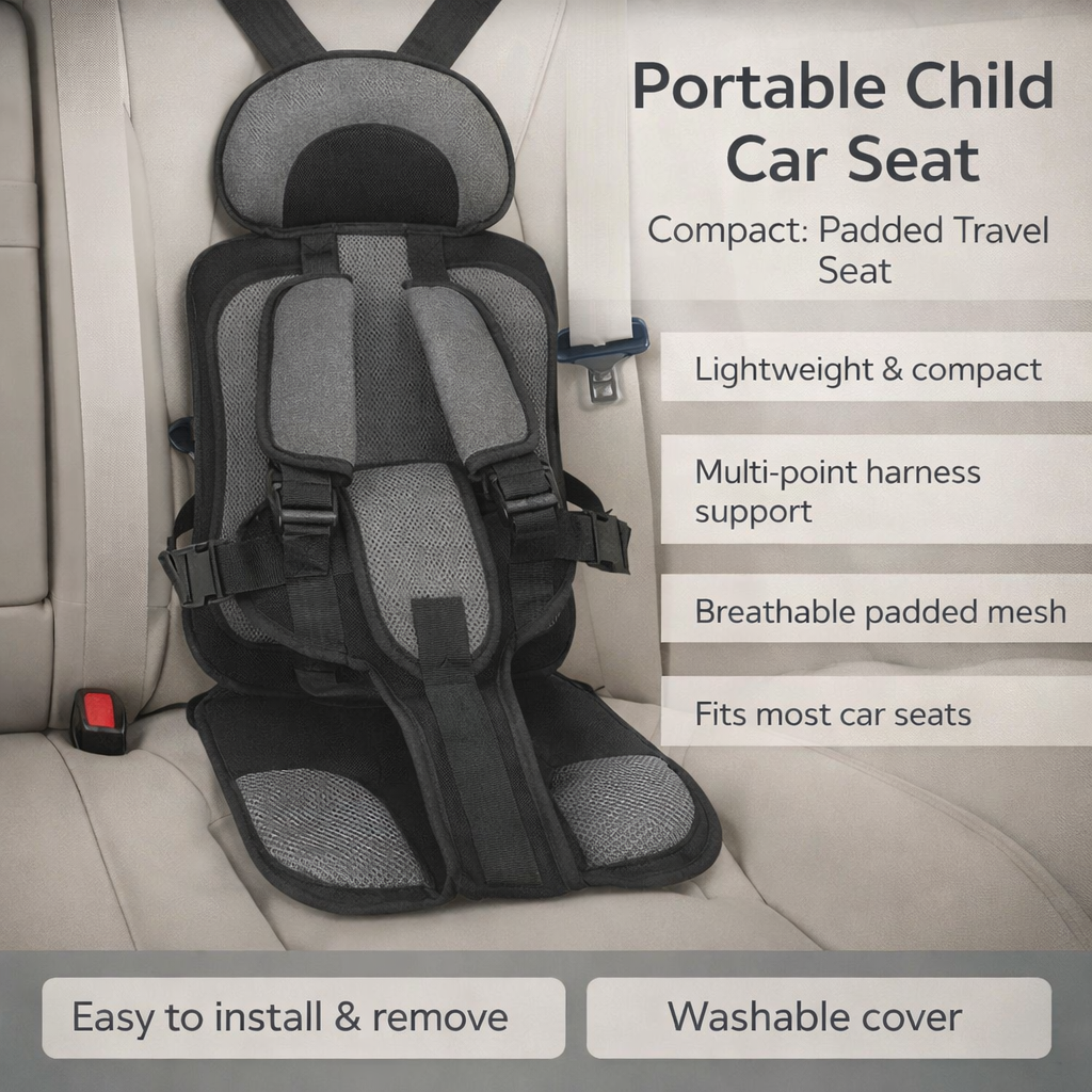 Portable Padded Child Car Seat with Multi-Point Harness