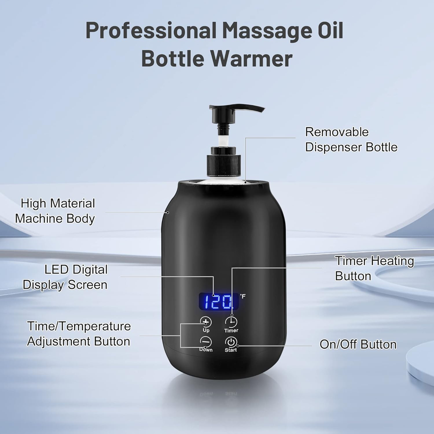 Portable Electric Massage Oil Warmer with Digital Display and Adjustable Temperature