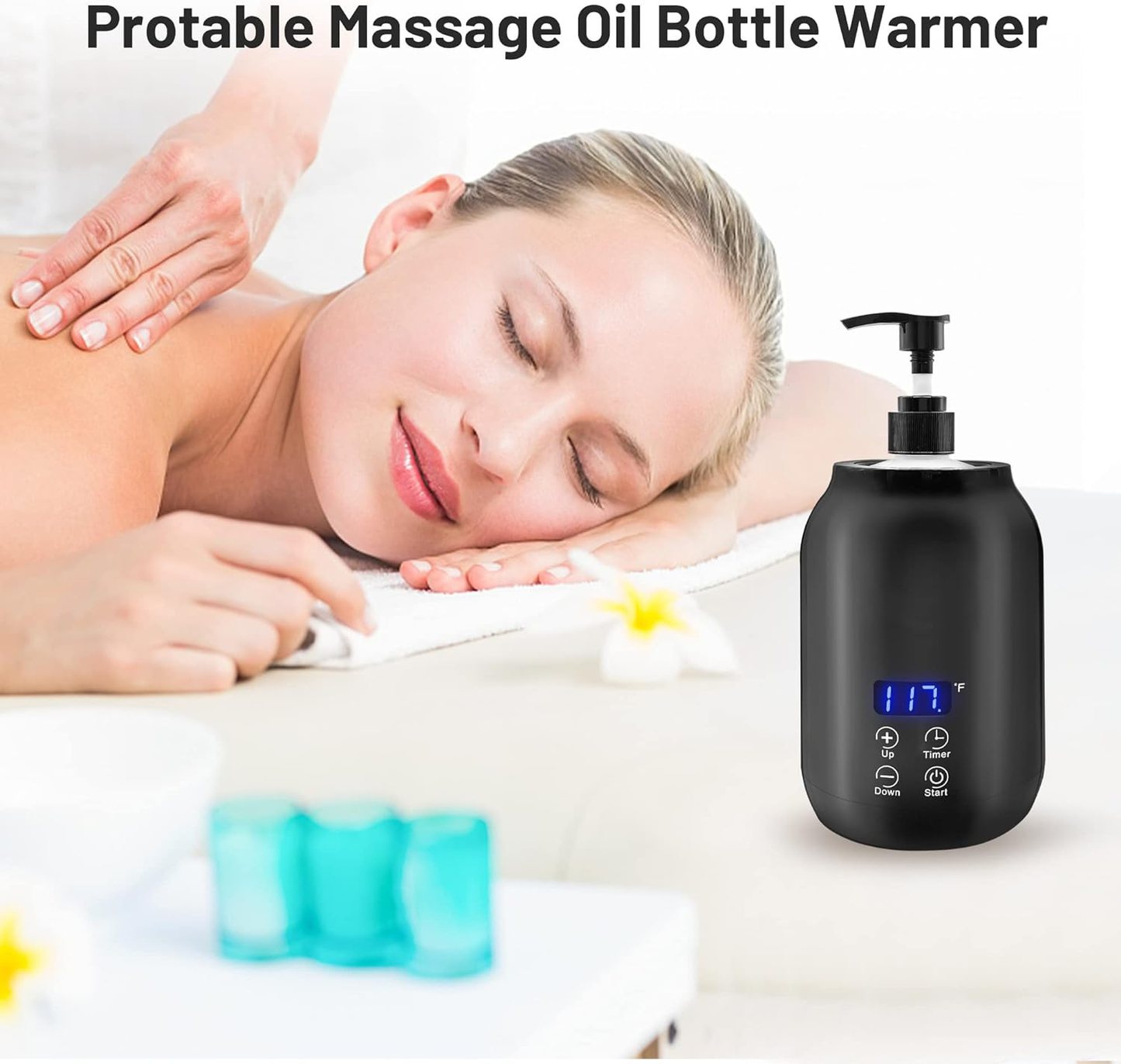 Portable Electric Massage Oil Warmer with Digital Display and Adjustable Temperature