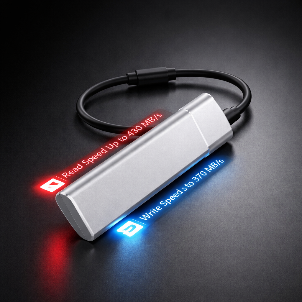 Portable 512GB USB-C External SSD Storage Drive