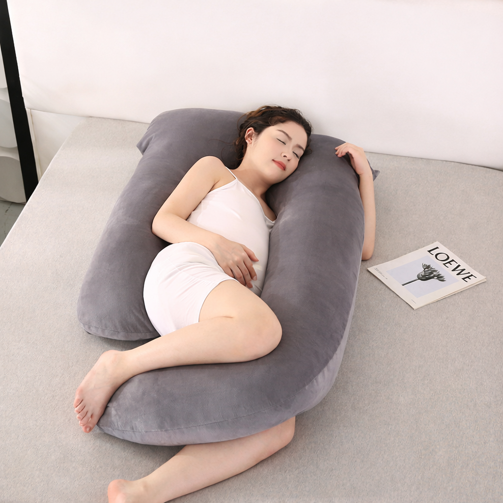 Ergonomic Full-Length Cotton Body Pillow for Side Sleepers