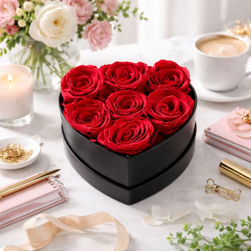 Preserved Rose Flower Gift in Elegant Box for Romantic Occasions