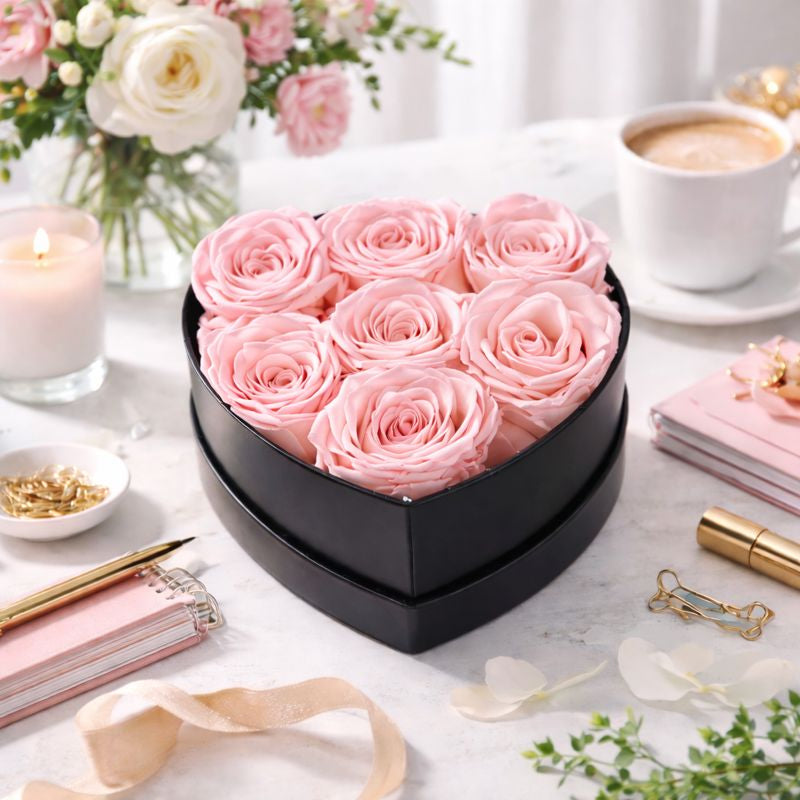 Preserved Rose Flower Gift in Elegant Box for Romantic Occasions