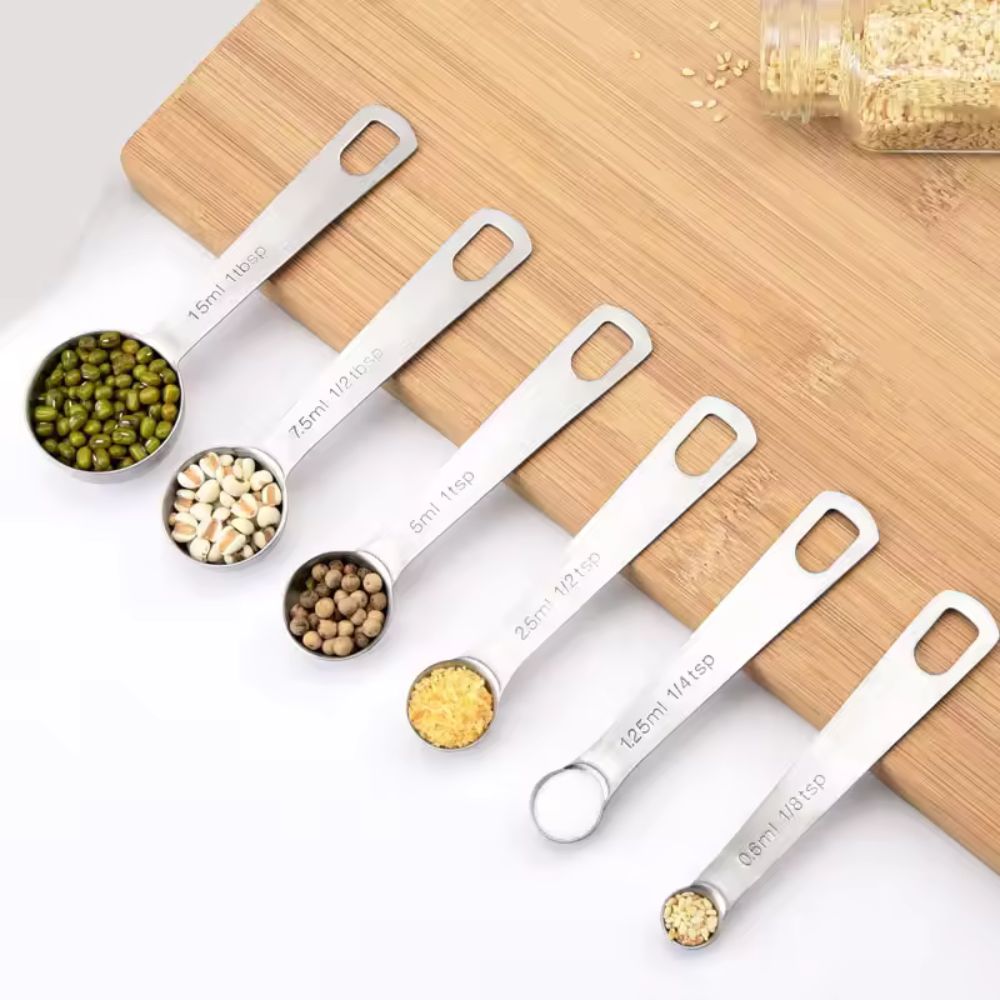Stainless Steel Measuring Spoons Set - 6 Piece