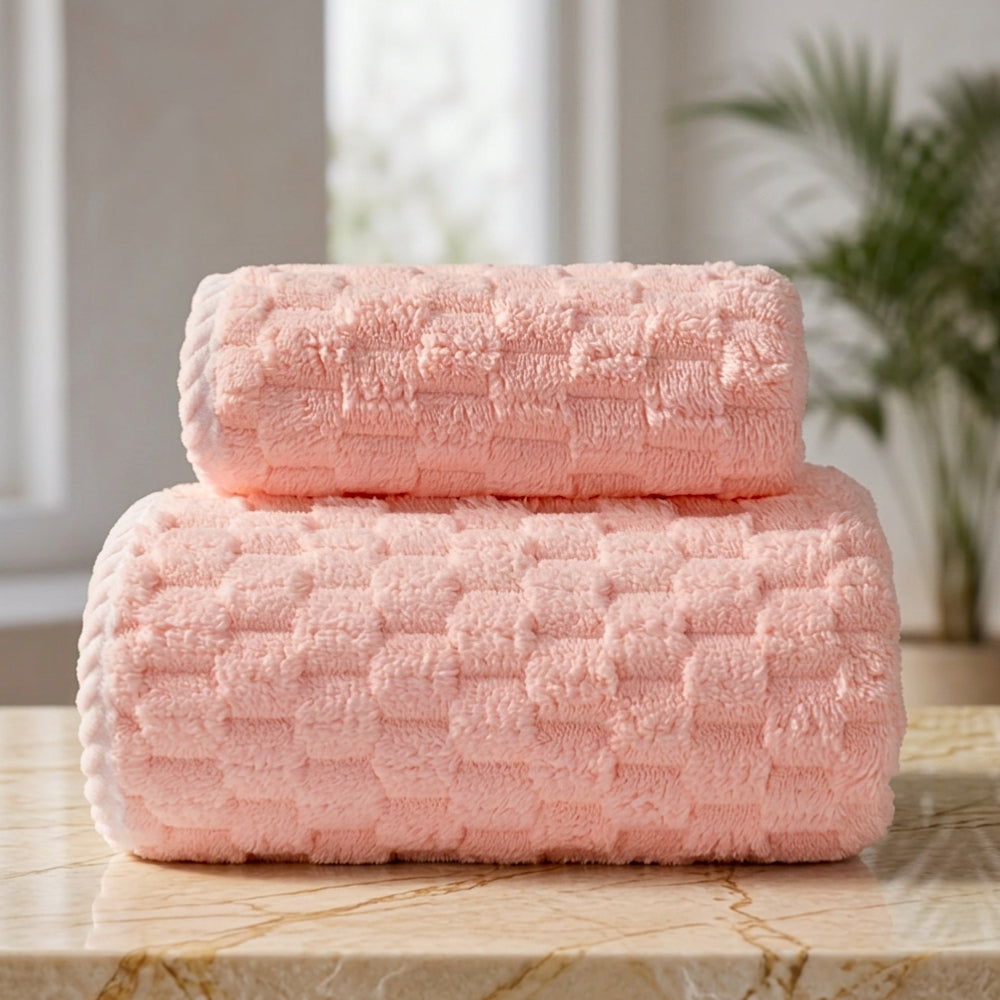 Pure Soft Fleece Bath Towels - 2 Piece Set