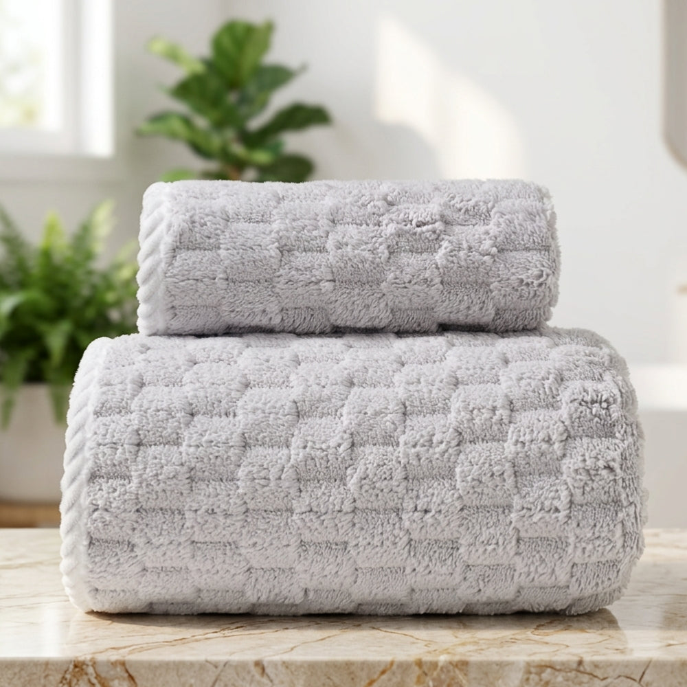 Pure Soft Fleece Bath Towels - 2 Piece Set