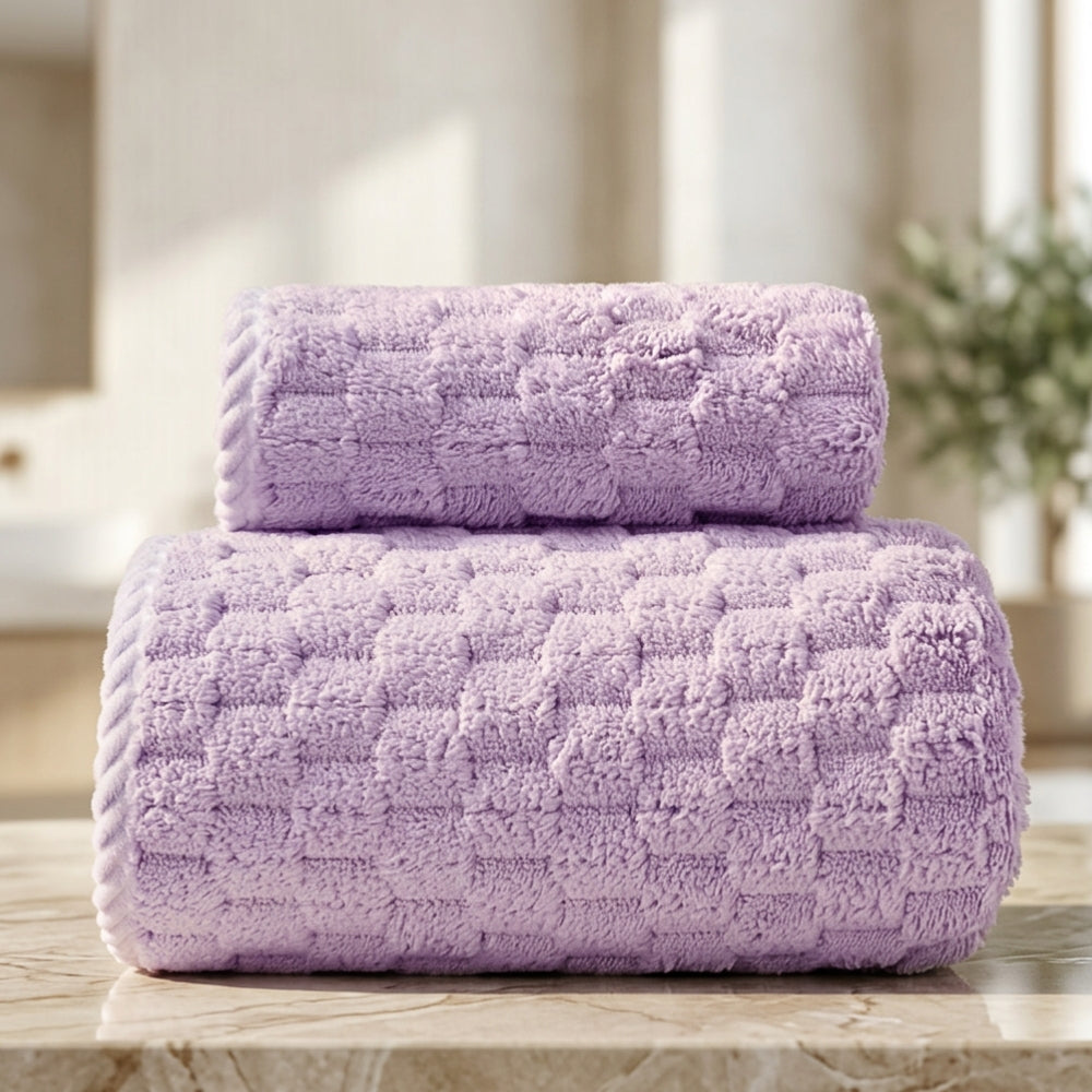Pure Soft Fleece Bath Towels - 2 Piece Set