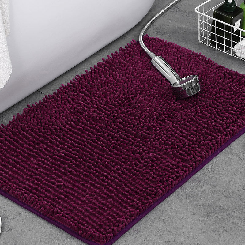 Plush Chenille Non-Slip Bath Mat - Absorbent Bathroom Rug