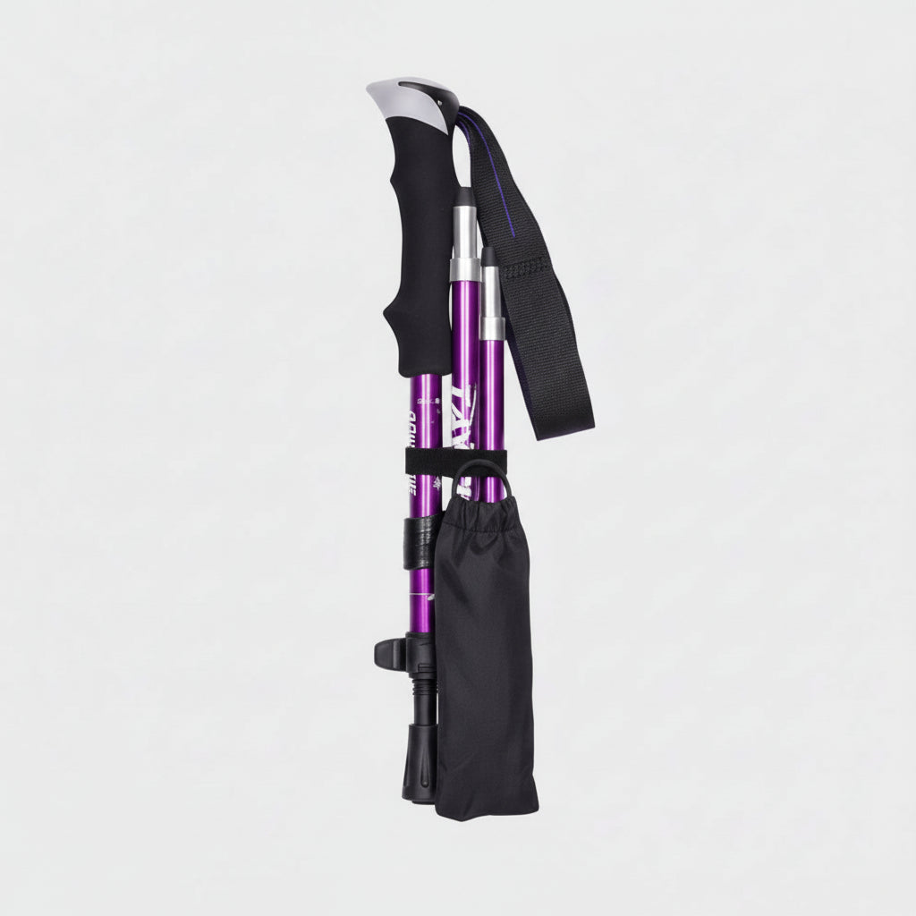 Adjustable Lightweight Aluminum Trekking Poles - Foldable Telescopic Hiking Support