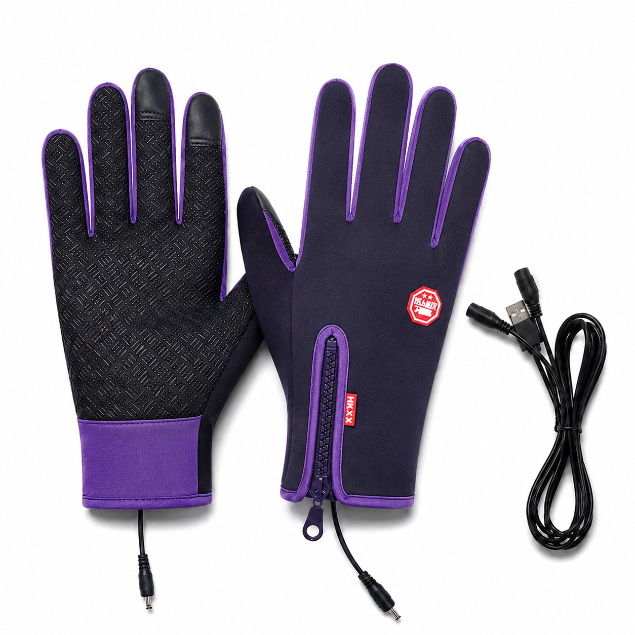 USB Heated Winter Gloves with Touchscreen and Waterproof Design
