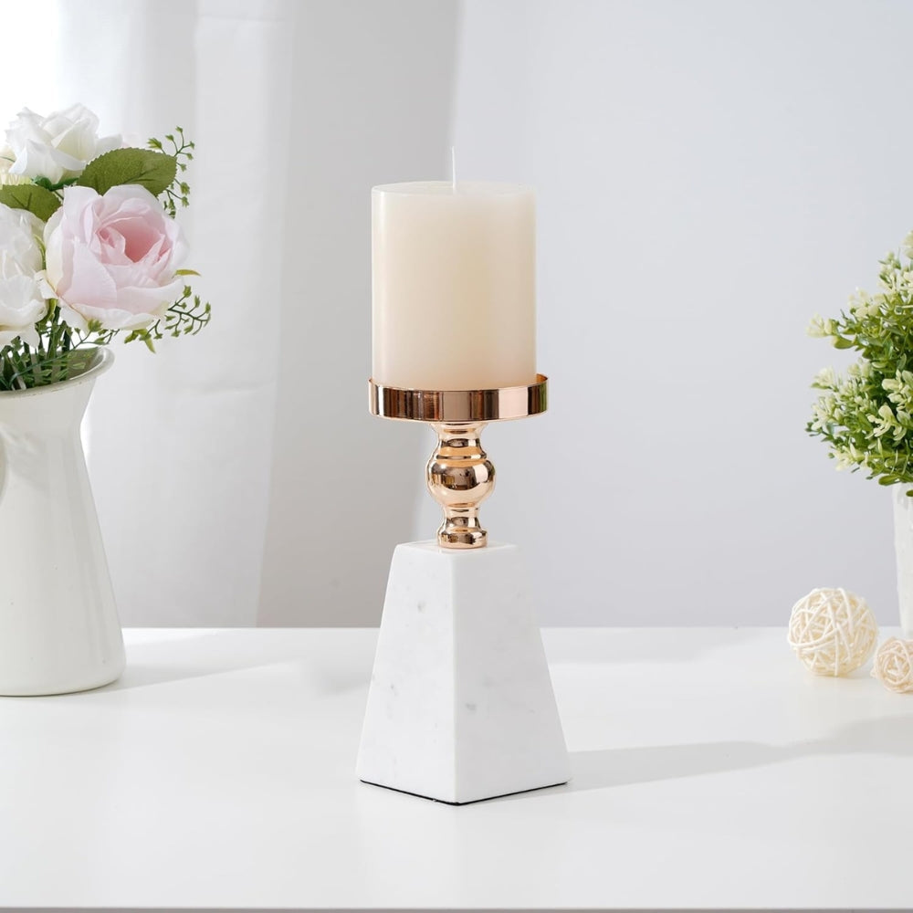 Gold Marble Pyramid Candle Holder