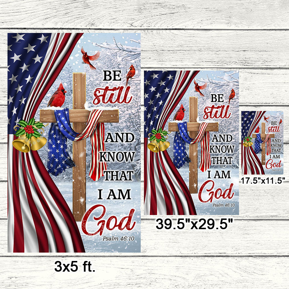 Jesus Christ Cross Flag Be Still And Know That I Am God