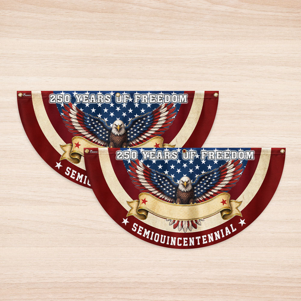 Personalized Patriotic Eagle Fan Flag for 250th Anniversary