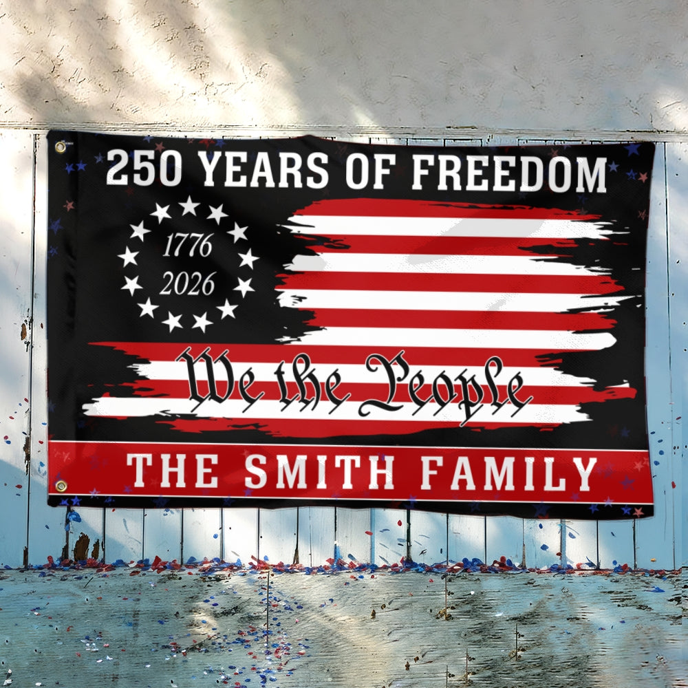 Custom We The People Patriotic Canvas Flag - 250th Anniversary 1776-2026