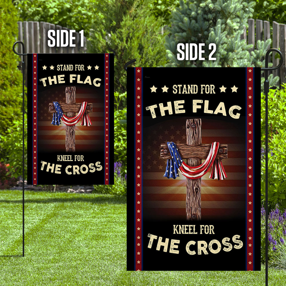Double-Sided Stand For The Flag Kneel For The Cross Canvas Flag