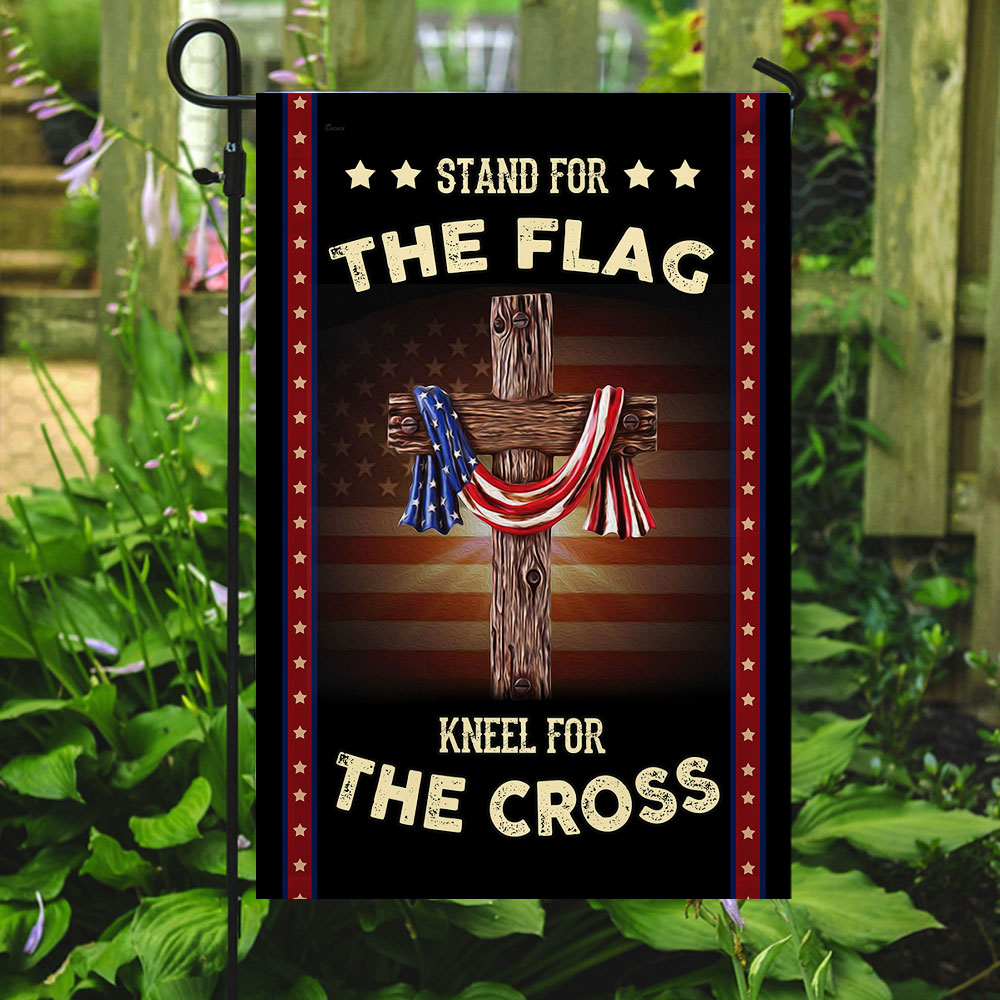 Double-Sided Stand For The Flag Kneel For The Cross Canvas Flag
