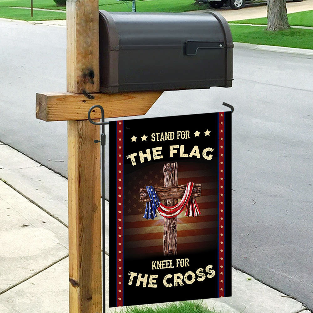 Double-Sided Stand For The Flag Kneel For The Cross Canvas Flag