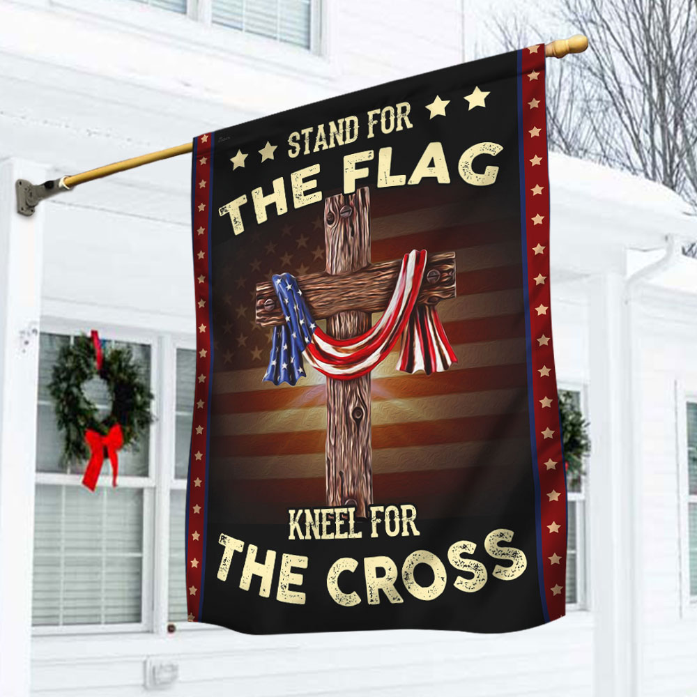 Double-Sided Stand For The Flag Kneel For The Cross Canvas Flag