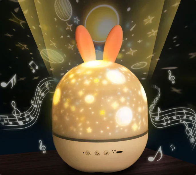 Rechargeable Night Light with Calming Projections and Melodies