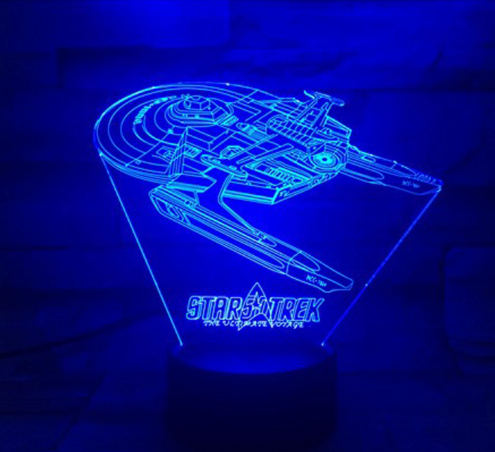 3D Star Trek Optical Illusion LED Lamp