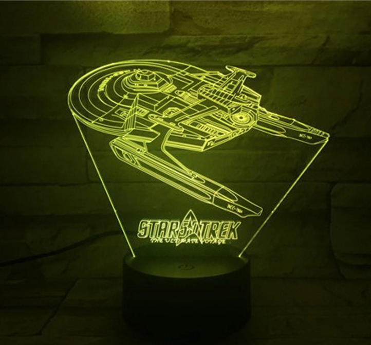 3D Star Trek Optical Illusion LED Lamp