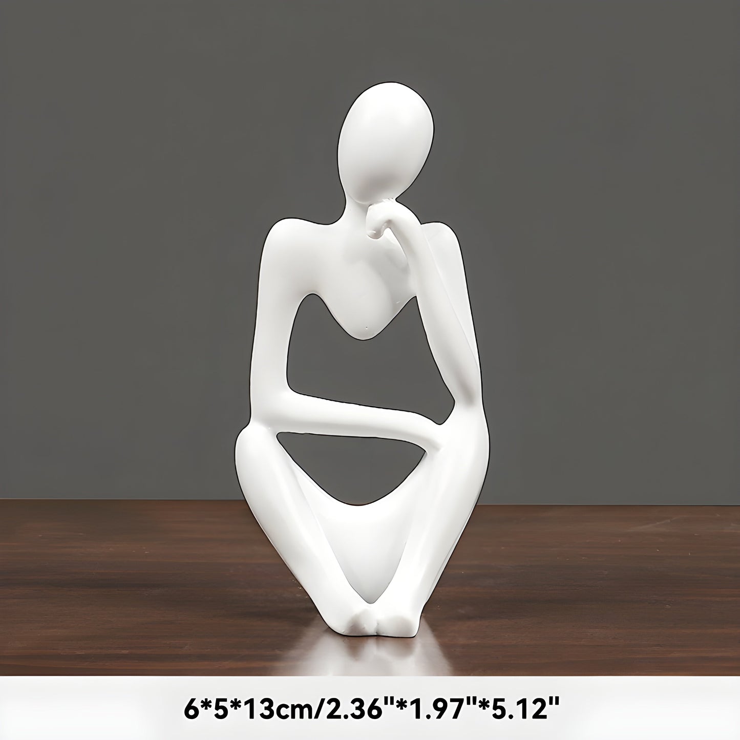 Sand-Hued Abstract Thinker Sculpture in Scandinavian Design