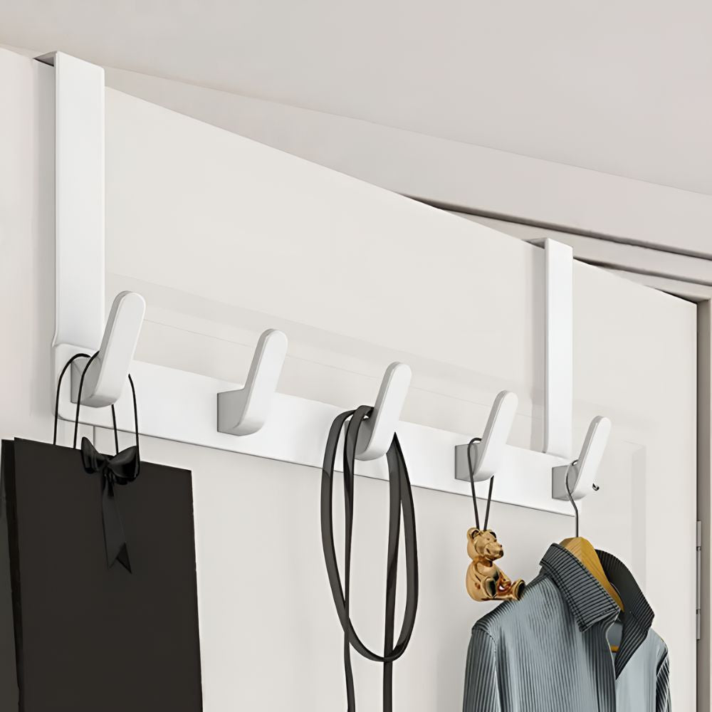 Stainless Steel 5-Hook Over-Door Rack
