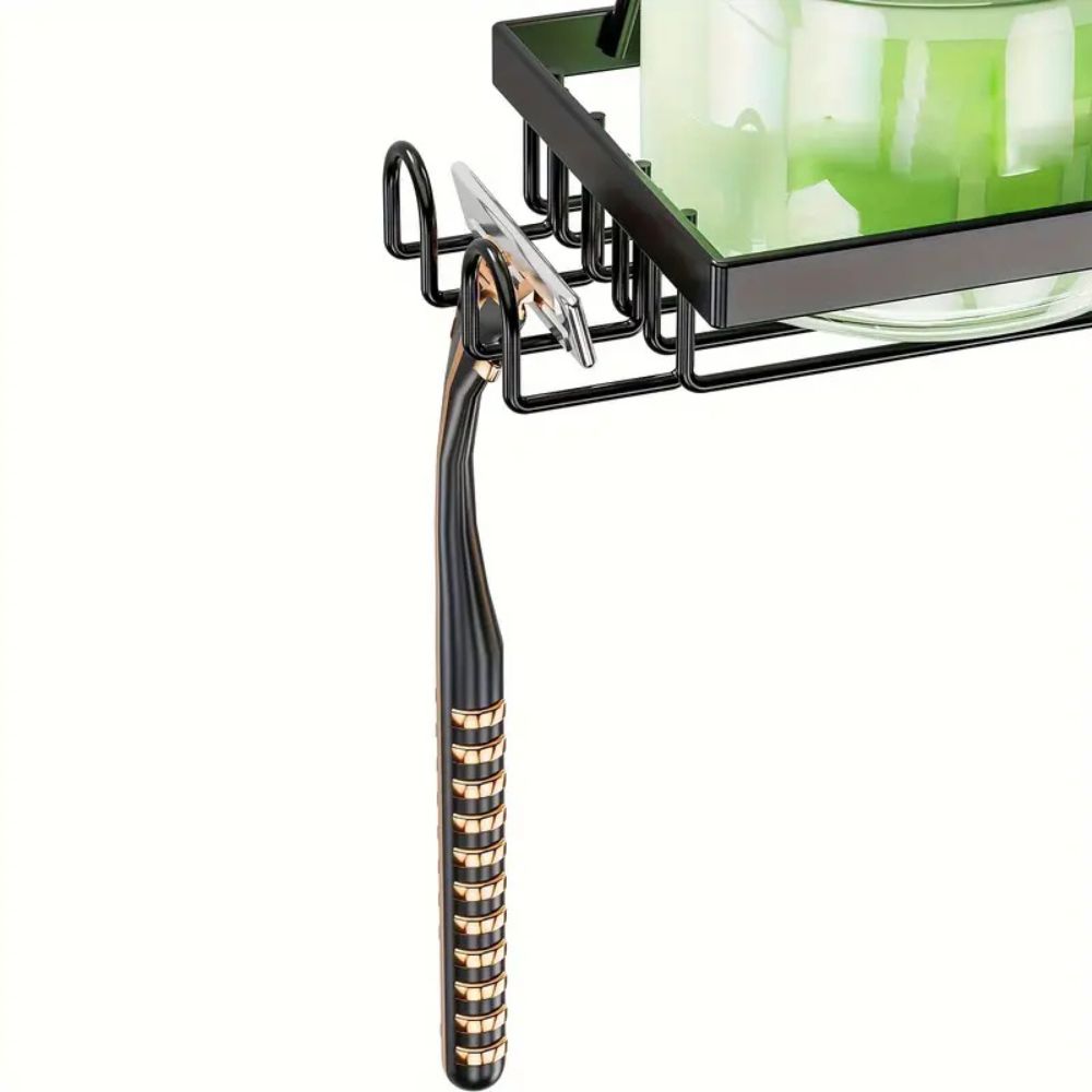 Hanging Steel Bathroom Caddy with Open Shelves
