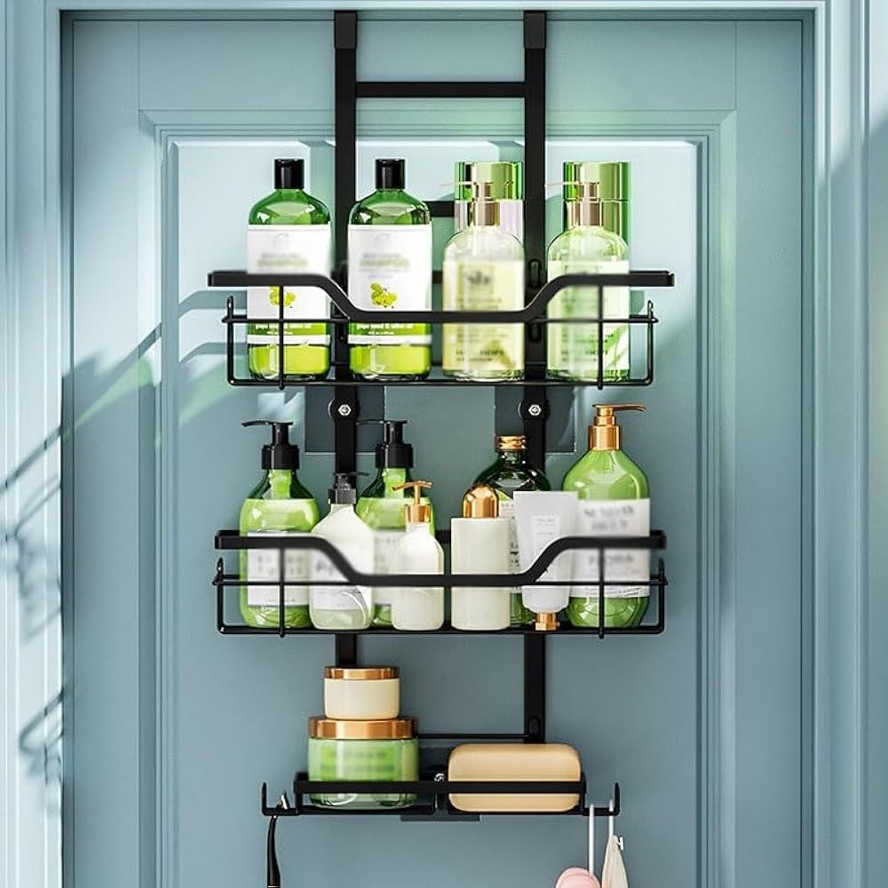 Hanging Steel Bathroom Caddy with Open Shelves