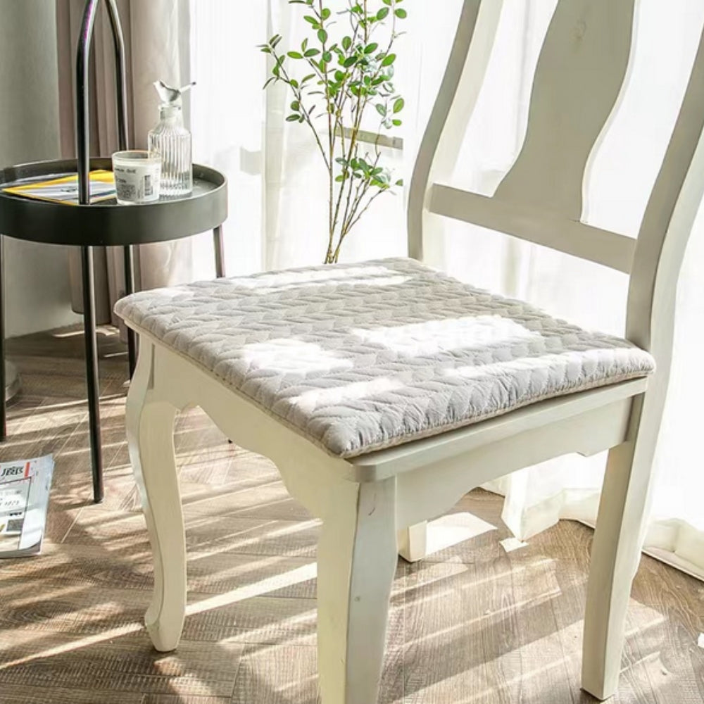 Quilted Nordic-Style Seat Cushion with Zippered Cover