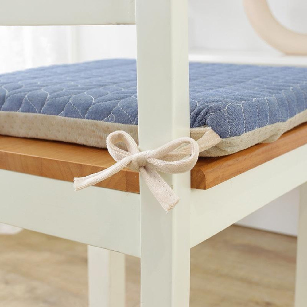 Quilted Nordic-Style Seat Cushion with Zippered Cover