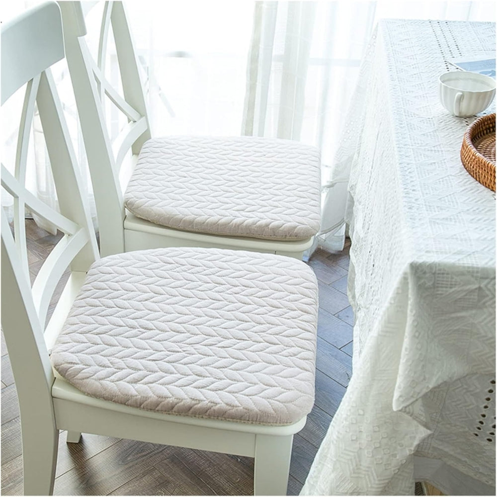 Quilted Nordic-Style Seat Cushion with Zippered Cover