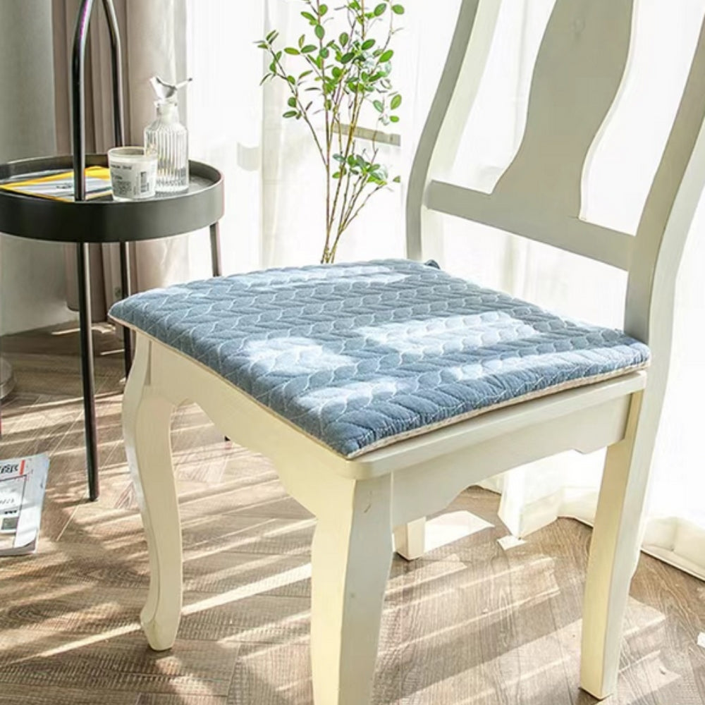 Quilted Nordic-Style Seat Cushion with Zippered Cover