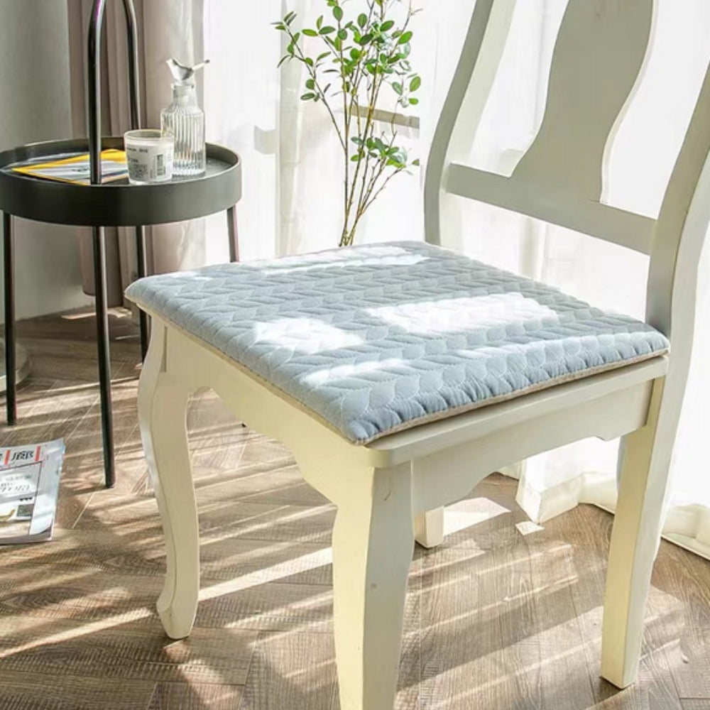 Quilted Nordic-Style Seat Cushion with Zippered Cover