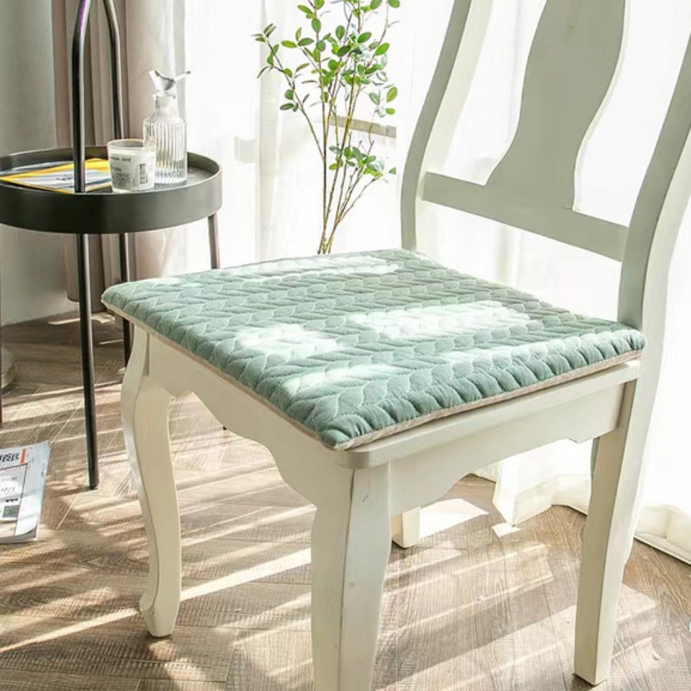Quilted Nordic-Style Seat Cushion with Zippered Cover