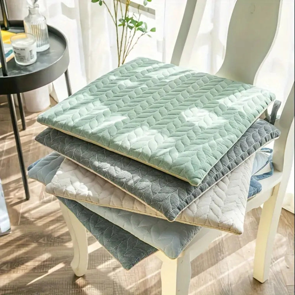 Quilted Nordic-Style Seat Cushion with Zippered Cover