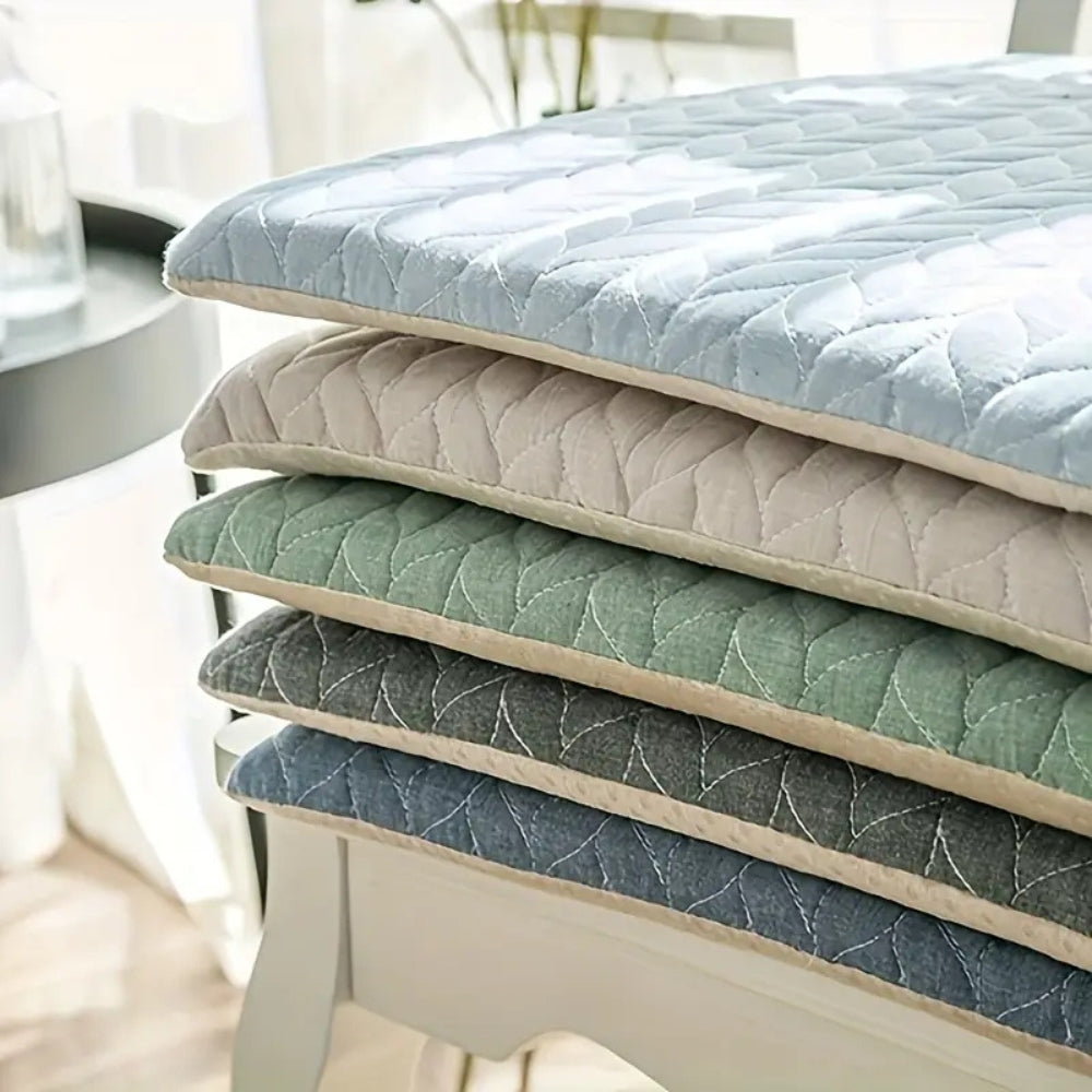 Quilted Nordic-Style Seat Cushion with Zippered Cover