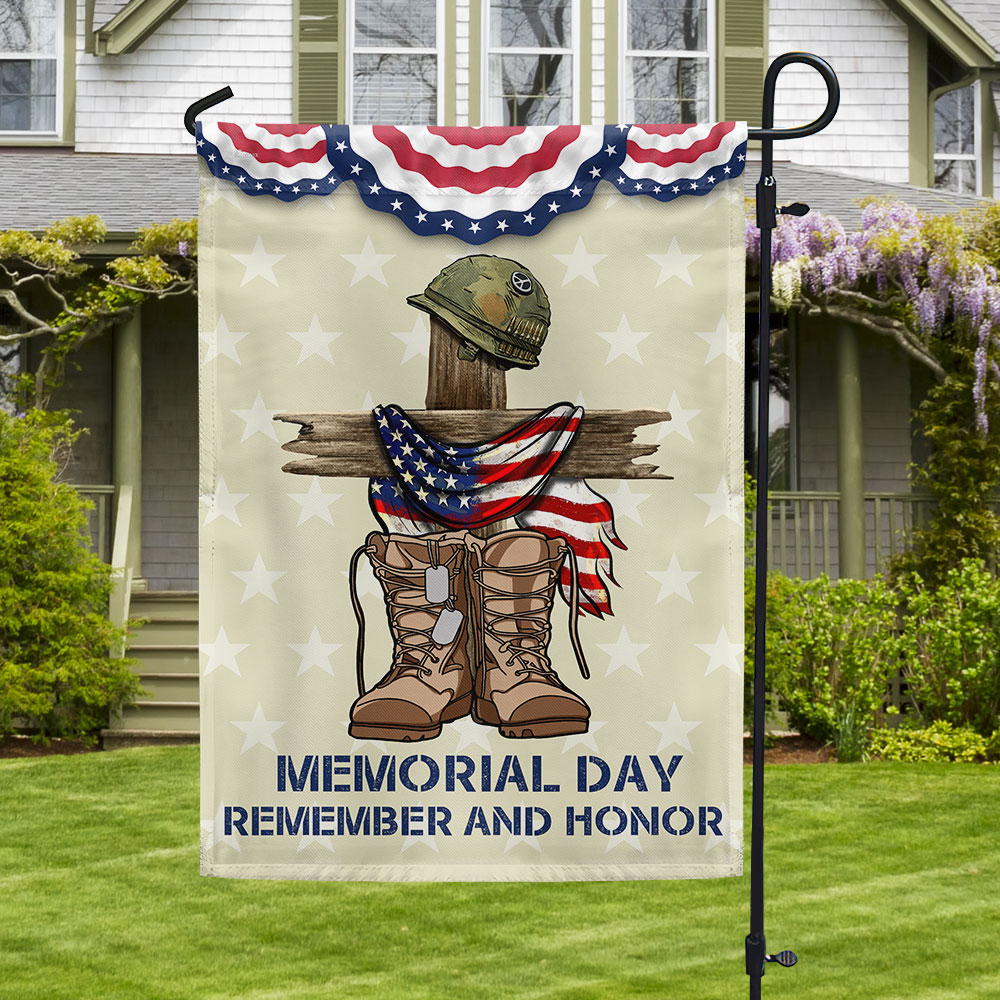 Double-Sided Memorial Day Flag - Remember and Honor Design