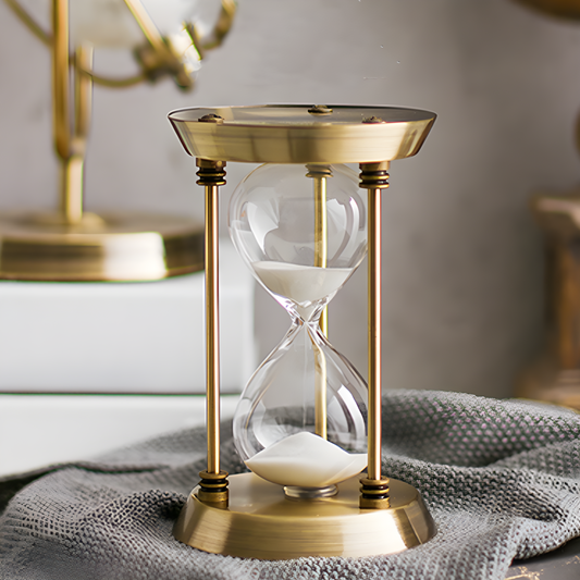 Retro Metal Hourglass with 15-Minute Sand Timer