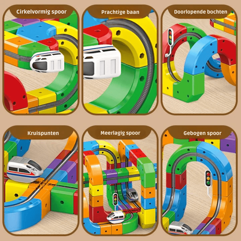 3D Train Building Set with Rechargeable Locomotive for Kids