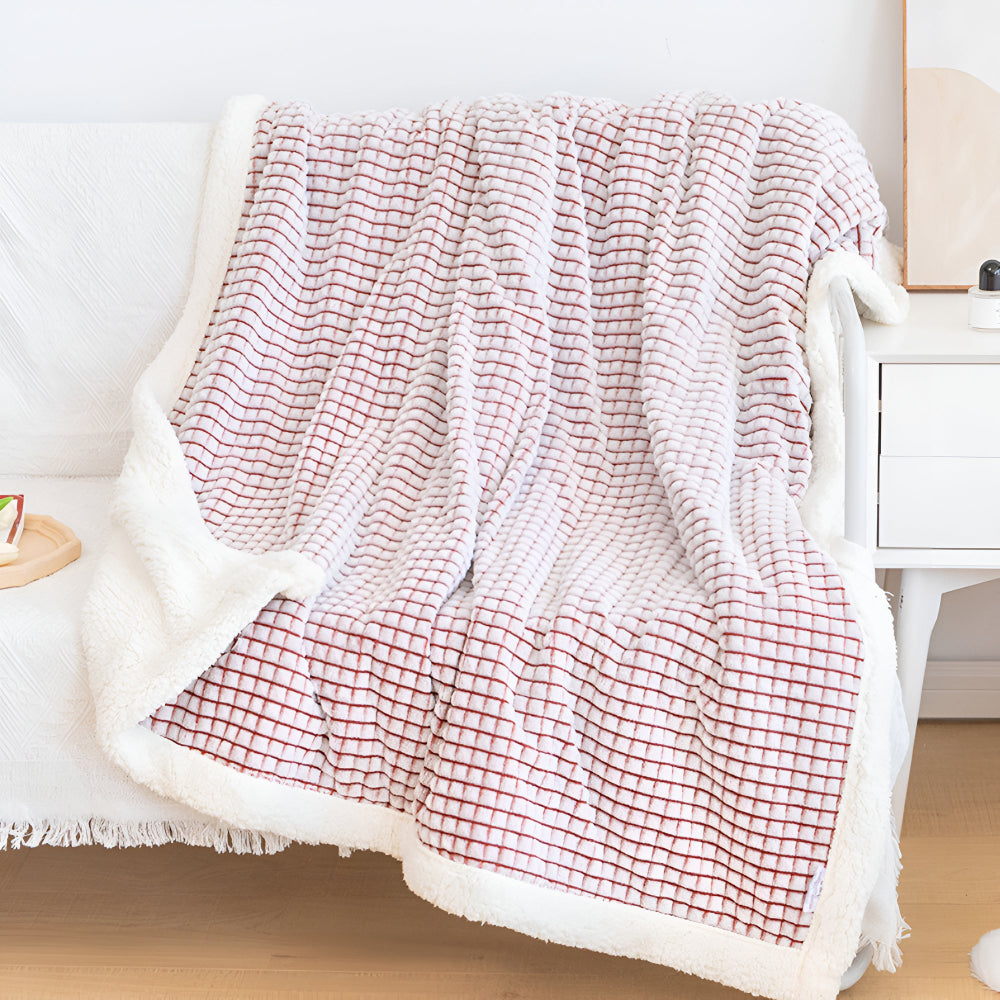 3D Waffle Sherpa Fleece Blanket