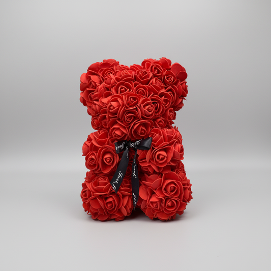 Rose Bear Plush Figure Made of Foam Roses - Romantic Gift for Her