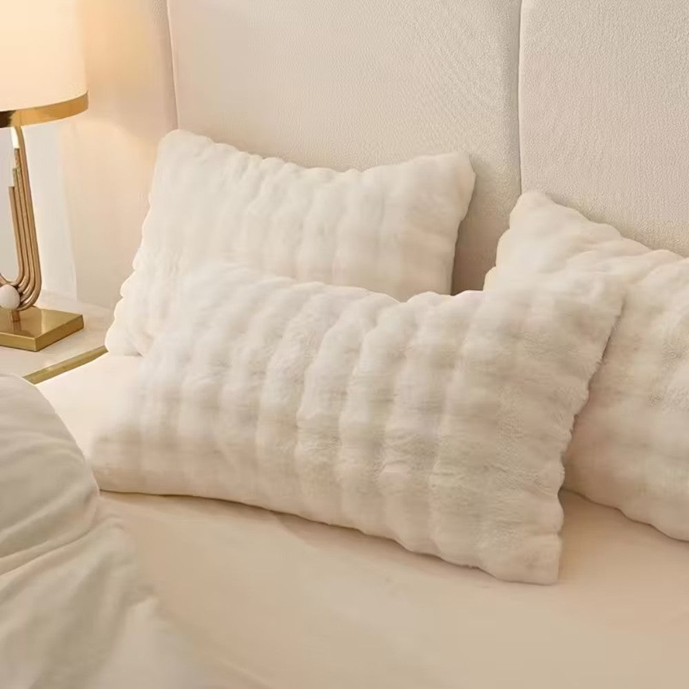 Rabbit Faux Fur Decorative Pillow Cover