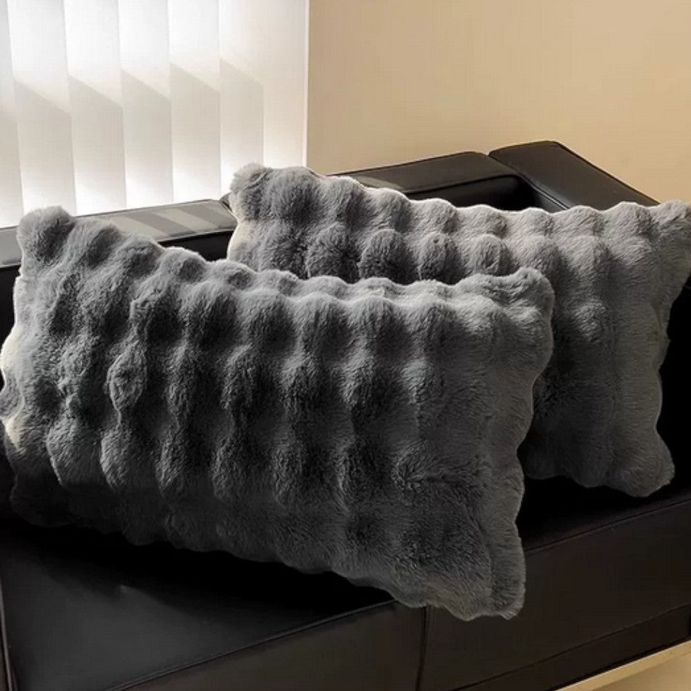 Rabbit Faux Fur Decorative Pillow Cover