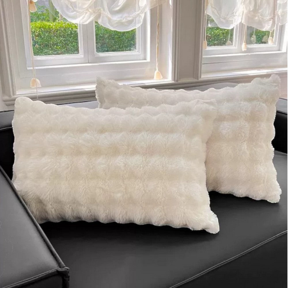 Rabbit Faux Fur Decorative Pillow Cover